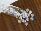 100pcs Faceted Fire Polished Pressed Czech Glass Beads 3mm (0.12in), Crystal AB 00030-28701