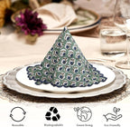 Ridhi Basil GreenHand Block Print Napkins 18" x 18" Set of 4 Reusable Cotton Dinner Napkins for Weddings, Parties & Everyday Dining, Thanksgiving, Christmas, Fall