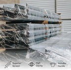 PSBM Mini Stretch Wrap with Handle, 12 Pack, 5 Inch x 1000 Feet, 55 Gauge, Clear High Performance Small Plastic Cling Film for Pallets Moving Storing