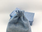 Palmhomee Pack of 25 Burlap Gift Bags with Drawstring Linen Jewelry Pouches Wedding Hessian Jute Bags for Birthday and Treat Pouches Party Wedding Favors Gift (7x9 Inch, Sky Blue)