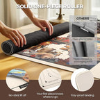 ropoda 1500 Pieces 46" x 26 "Puzzle Mat Roll Up, Puzzle Saver with 4 Large Sorting Trays & Travel Storage Bag, Portable Rollup Puzzles Keeper (White)