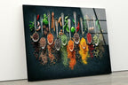 My Photostation.com 20Wx14H'' Spoon Spices Glass Wall ArtTempered Glass Printing Wall Decor Large Wall Art Wall Hangings