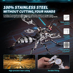 3D Puzzles for Adults, Metal Model Kit Wasp Mechanical Puzzle for Adults/Teens, DIY Creative Craft Gifts Kits Difficult Assembled 3D Puzzle for Family Time, Home Decor (Black)