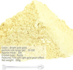 Mica Powder,7.05OZ（200g）,Bright Pale Gold Mica Powder Pigment for Epoxy Resin，Lip Gloss，Car Paint，Dye，Soap Making，Nail Polish,Epoxy Resin,Candle Making,Bath Bombs