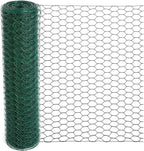 Chicken Wire 15.7 x 315 Inches Chicken Wire Fencing Mesh Green PVC Coated Floral Chicken Wire for Crafts Poultry Garden, Hexagonal Galvanized Chicken Coop Rabbit Wire Fencing Netting