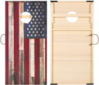 Solid Wood Vintage Cornhole Game Set, Two 4'x2'Cornhole Boards, 8 Cornhole Bags for Indoor and Outdoor Toss Games Competitions, Tournaments