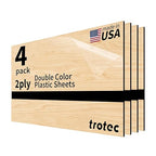 Trotec TroLase | 12"x24"x1/16", 4 Pcs | Maple/Black | 2 Ply | Modified Acrylic | Laser Engraving Double Color Plastic Sheet | Engraving Blanks for Laser, Saw, Guillotine | Made in USA