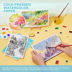 Pacocoast 5.5"x8.5" Small Watercolor Sketchbook for Kids, 30 Sheets of 140lb/300gsm Water Color Pads, Glue Bound Artist Drawing Paint Paper Book, Watercolor Notebook Journal, Teal