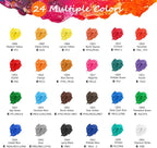 Caliart Acrylic Paint Set With 12 Brushes, 24 Colors (120ml, 4oz) Art Craft Paints for Adults Artists Beginners Painters, Canvas Ceramic Wood Rock Painting Art Supplies Kit