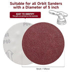 5 Inch 100 PCS Sanding Disc 100 Grit,Hook and Loop Sanding Discs for Random Orbital Sander