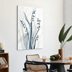 Empire Art Direct Frameless Free Floating Tempered Glass Panel Graphic Wall Art Ready to Hang, 32" x 48", Radiant Blues 2, Blue Flower