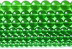 32pcs 12mm Smooth Green Crystal Glass Quartz Beads Round Loose Beads for Jewelry Making DIY Bracelet Necklace 15" Energy Healing Power Stone Beads(12mm, Green Crystal Glass)