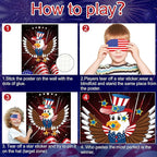 ASTARON Pin The Tail Game Pin The Star on The Eagle Party Game with 36 Stickers for Kids Birthday Party Supplies