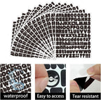 Letter Sticker,1/2 inch 10 Sheets Black Alphabet Sticker,Self Adhesive Vinyl Letter Stickers Mailbox Numbers,Self Adhesive Letters Stickers for Bulletin Boards Classroom Home Decor