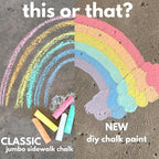 DIY Sidewalk Chalk Paint 6pk Kit - Non-Toxic, Washable Powdered Chalks - Simply Mix in Water and Use a Paintbrush to Create Colorful Artwork on the Sidewalk or Chalkboard, For Kids Ages 5+
