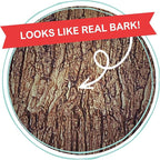 Realistic Faux Brown Bark Xmas Tree Skirt Hides Fake Pole, By Christmas Tree Hugger
