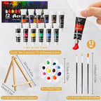 Cholemy 36 Pcs Paint and Sip Kit for Adults 8''x10'' Pre Drawn Canvas for Painting DIY Afro Acrylic Painting Kit Wood Easel Brushes Date Night Bulk for Christmas Party Gifts(Charming Lady)