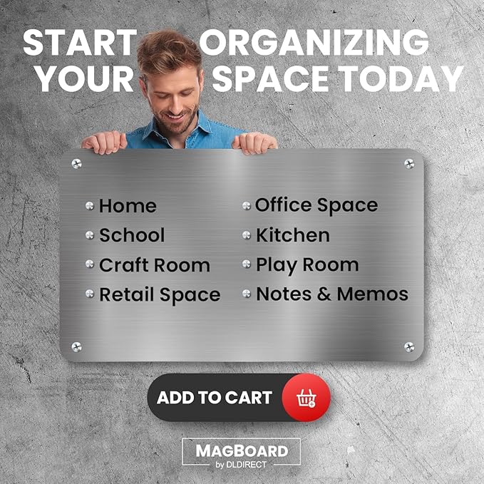 Diamond Life Magnetic Board - Memo & Vision Board for Home, Office, and Classroom - Magnet Board for Kids - Command Strips Included