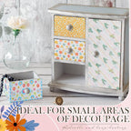 Crtiin 36 Pack 9 Styles Decoupage Napkins Assorted Floral Decorative Decoupage Napkins Chinoiserie Cocktail Paper for DIY Crafting Birthday Party, Each Unfolded 13 Inch (Little Colorful Floral)