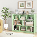 Toy Storage Organizer, 2-Tier Kids Bookshelf, 5 Cube Kids' Bookcases, Cabinets & Shelves, Wooden Toy Organizers, Small Book Shelf for Bedroom, Playroom, Classroom, Nursery (Green, 3-Tier)