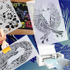 Mylar Blank Stencil Sheet for Stencil Cutting,Craft Translucent 12 x 24 inch 10 Sheets 7.5 mil Acetate Template Material (10 Sheets, 7.5mil)