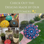 MoonGarden Mandala Rock Painting Kit - Mandala Dotting Tools Kit - Large Wooden Rocks for Painting, Stencils, Acrylic Paints, Dotting Tools for Rocks - Dot Art Kit for Adults & Kids