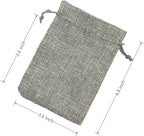 Palmhomee Pack Of 25 Burlap Gift Bags with Drawstring Linen Jewelry Pouches Wedding Hessian Jute Bags for Birthday and Treat Pouches Party Wedding Favors Gift (3.6x4.8 Inch, Gray)