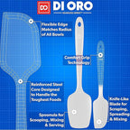 DI ORO Silicone Spatula Set - Rubber Kitchen Spatulas for Baking, Cooking, & Mixing - 600°F Heat-Resistant & BPA Free Silicone Scraper Spatulas for Nonstick Cookware - Dishwasher Safe (4pc, Stone)