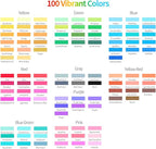 ZSCM 100 Colors Duo Tip Brush Markers Art Pen Set, Artist Fine and Brush Tip Colored Pens, for Adult Coloring Books Christmas Cards Drawing, Note taking Lettering Calligraphy Journaling