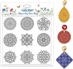 CHGCRAFT Bohemian Round Pattern Polymer Clay Texture Sheets Mandala Pattern Silicone Texture Stamp Single Image Modeling Pattern Pad for Jewelry and Clay Earrings Tools, 5.5x5.5 inch