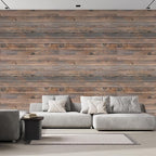 wall26 Wall Sticker/Wall Mural Horizontal Brown Vintage and Retro Wood Textured, Not Peel and Stick, Non-Woven Wallpaper Decorative for Bedroom, Living Room, Office - 108x144 inches