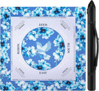 Mahjong Mat for Table 31.5x31.5Inch,Anti-Slip, Noise-Reducing American Mahjong Mat with Rules, Mahjong Table Mat with Carry Bag,Neoprene Mahjong Mat for Poker, Cards, Board.(Blue)