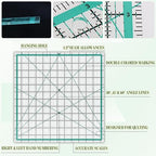6 Pcs Quilting Rulers and Templates, Quilt Ruler, Acrylic Square Ruler, with Silicone Non-Slip Mat and Storage Bag (3.5"x3.5", 5"x5", 8"x8", 10"x10", 12.5"x12.5", 2"x12")