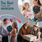 Black Roses Bouquet Building Set, 634Pcs Artificial Rose with 3 Blooming Stages, DIY Floral Home Office Decor for Adults & Kids Ages 6+, Gift for Birthday Valentine's Day Halloween Christmas