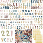 221 Pcs Bulletin Board Letters Round Alphabet Number Punctuation Symbol Combo Letter Cutouts Classroom Decoration for School Classroom Chalkboard Poster Board(Boho Italic)