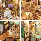 DIY Book Nook Kit,Dollhouse Booknook Bookshelf Insert Decor,3D Wooden Puzzles with LED Dust Cover,Book Nook Miniature Kit,Birthday Halloween Home Decor for Teens Adult-Countryside Diary