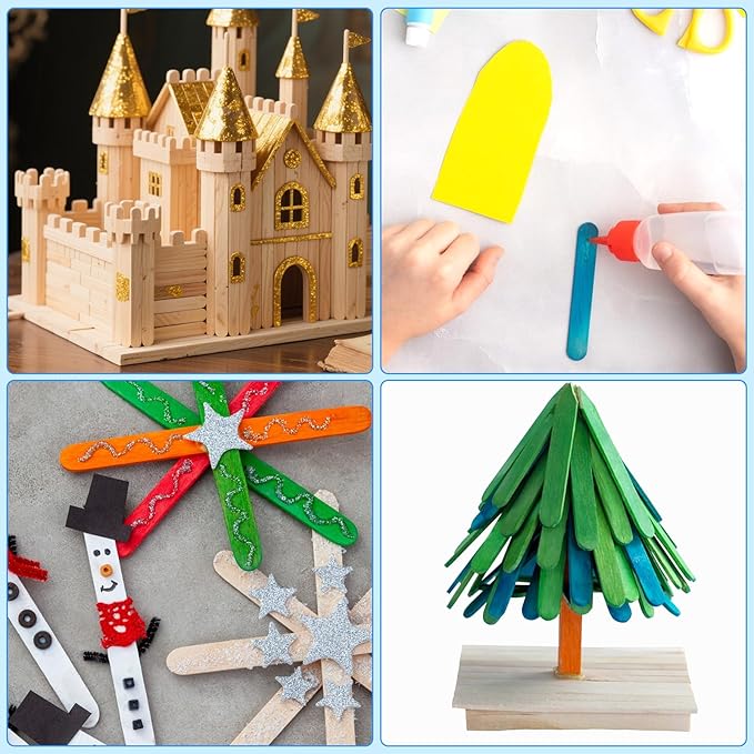 3000 Pcs Popsicle Sticks for Crafts 4.5 Inch Craft Sticks Bulk Ice Cream Sticks Natural Wood Popsicle Stick for food, or Waxing Sticks for Hair Removal and DIY Wood Crafts for Home Art Projects (3000)