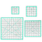 MANUFORE 4pcs Square Quilting Ruler (12.5”/ 9.5”/ 6”/ 4.5”) Sewing Acrylic Ruler Anti-Slip Metric Ruler DIY Quilting Tools with Clear Printed Lines for Precise Cutting