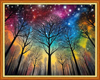 Dooxvey Cross Stitch Kits for Adults Beginners,Full Range of Cross-Stitch Stamped Kits Needlepoint Kits for Beginners Embroidery Kits 11CT Cross Stitch Patterns-Magic Starry Sky Tree 16x20 inch