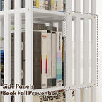 XIMN 360° Rotating Bamboo CD/DVD Shelf - 6-Tier Space-Saving Media Storage Cabinet for Movies, Organizer with Super Compact Design (White, 6 Tier)