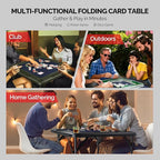 PEXMOR 35" Foldable Mahjong Table, 4 Player Card Game Table w/Cup Holders & Chip Grooves, Portable Folding Poker Domino Board Game Table for Blackjack, Texas Hold'em, Jigsaw Puzzles Game (Blue, 35")