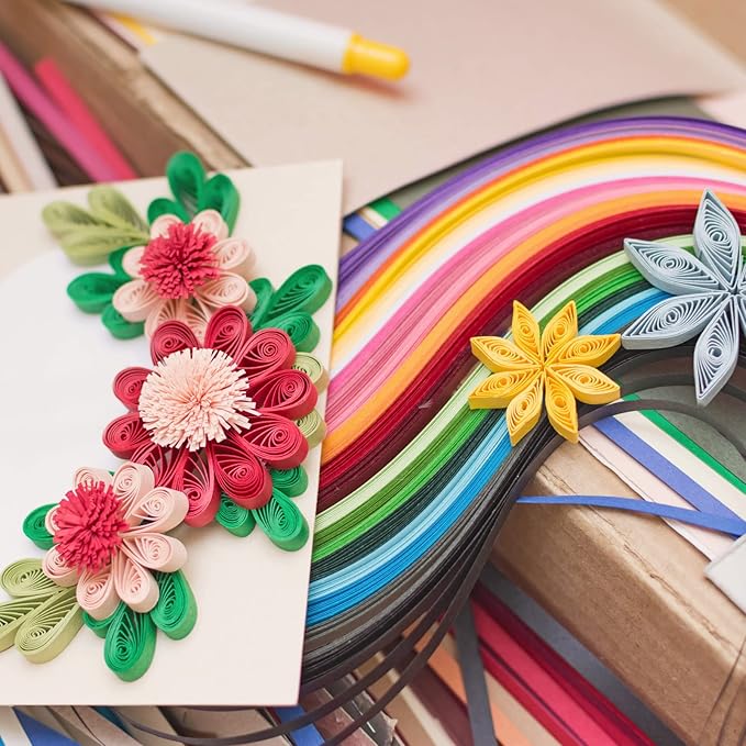 PATIKIL 360pcs Quilling Paper Strips Paper Flowers Quilling Kits 3/8"(10mm) Origami Paper for Adults Beginner Art Craft, 21"(54cm) Dark Green