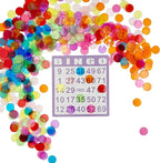 500 Pcs of 3/4 inch Transparent 8 Color Clear Bingo Counting Chips Plastic Markers for Bingo Games, Math Counters,Classroom,Fun Family Game Night, Large Group Games