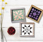 Stencils for Painting on Wood Reusable 3inch Barn Quilt Stencil for Crafts Drawing Templates for Wood Sign Fabrics Paper Card Decor