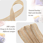 Chuangdi 40 Yard 2 Inches Burlap Ribbon Wide Jute Ribbon Natural Burlap Fabric Roll Wired Edge for Wreaths, Christmas Tree Decoration, Big Bow Crafts, Gift Wrapping, Wedding