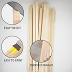 30Pcs Balsa Wood Square Dowels 3/8" x 3/8" x 12" inch ，DIY Balsa Wood Sticks for Crafts Model Making
