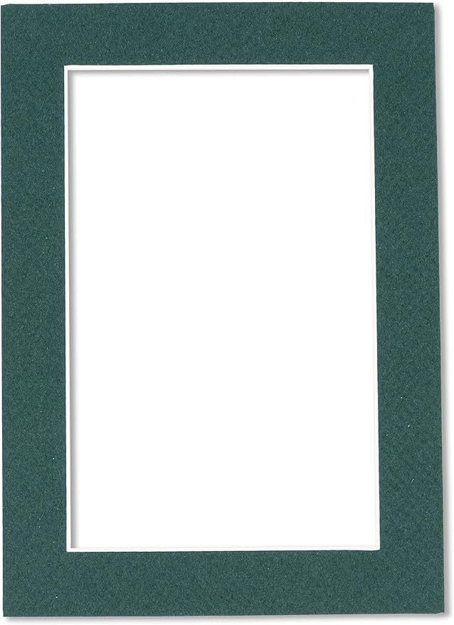 8x10 Mat Bevel Cut for 5x8 Photos - Acid Free Forest Green Precut Matboard - For Pictures, Photos, Framing - 4-ply Thickness