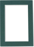 Poster Palooza 8x10 Mat Bevel Cut for 5.5x8.5 Photos - Acid Free Forest Green Precut Matboard - For Pictures, Photos, Framing - 4-ply Thickness