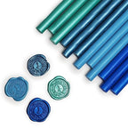 Caribbean Blue Premium Glue Gun Sealing Wax for Wax Seal Stamps, Letters, Wedding Invitations-Pack of 12