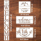 Welcome Stencils for Crafts Reusable Welcome Stencil for Wood Sign 12" Stencils for Painting on Wood Drawing Templates for Wall DIY Home Decor Porch Sign